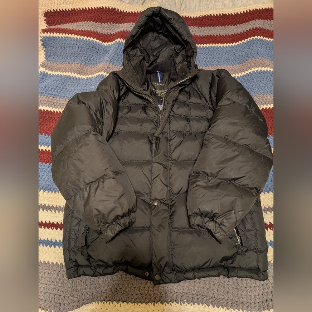 Calvin Klein Navy Down Puffer Jacket - Size L